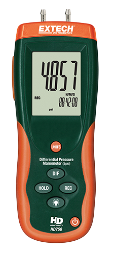 Differential Pressure Manometer “Extech” Model HD750